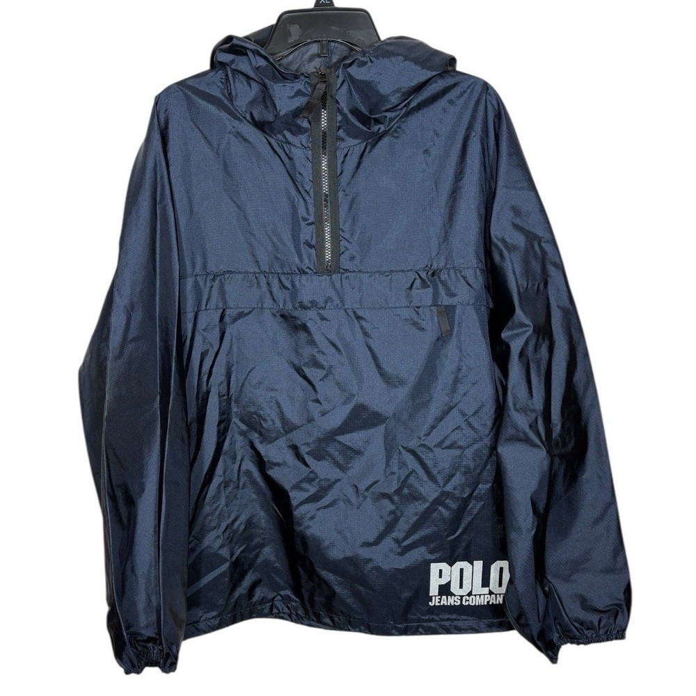 Polo Jeans Ralph Lauren‎ Men's Hooded Nylon Anorak Windbreaker Size L Y2K 90's